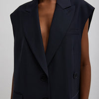 Tropical Wool Liam Vest - Black