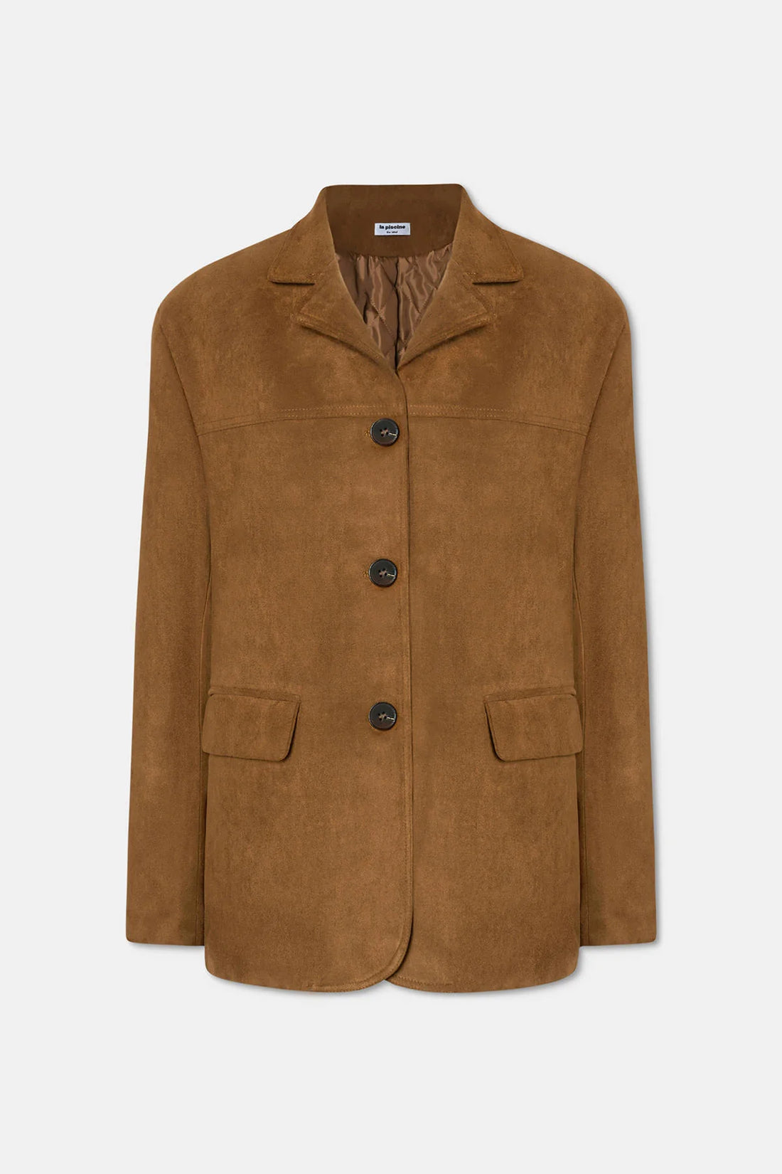 Faux Suede Blazer - Camel