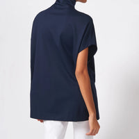 Ponte Funnel Neck Top - Navy