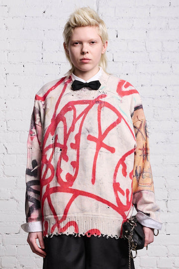 Mercer Street Oversized Graffiti Sweater