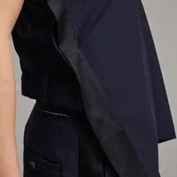 Folded Deconstructed Pants Top - Navy