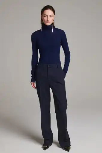 Diamond Boyish Bell Cut Trouser - Navy