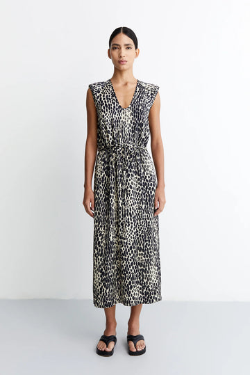 Sabrina  Silk Dress - Leopard Print