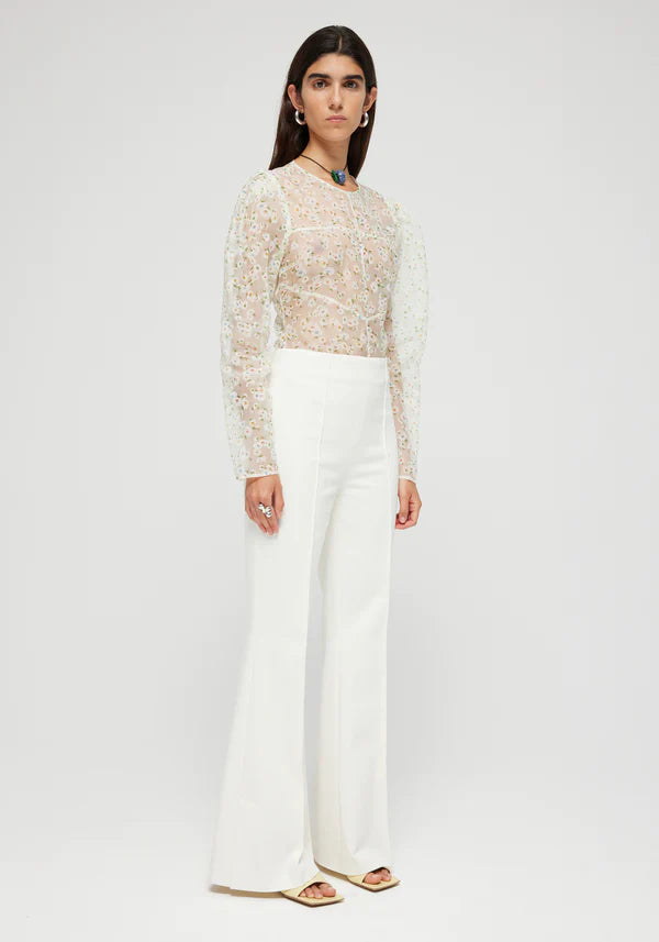 Flare Slit Pant - White