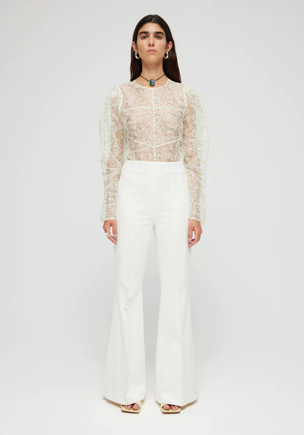 Flare Slit Pant - White